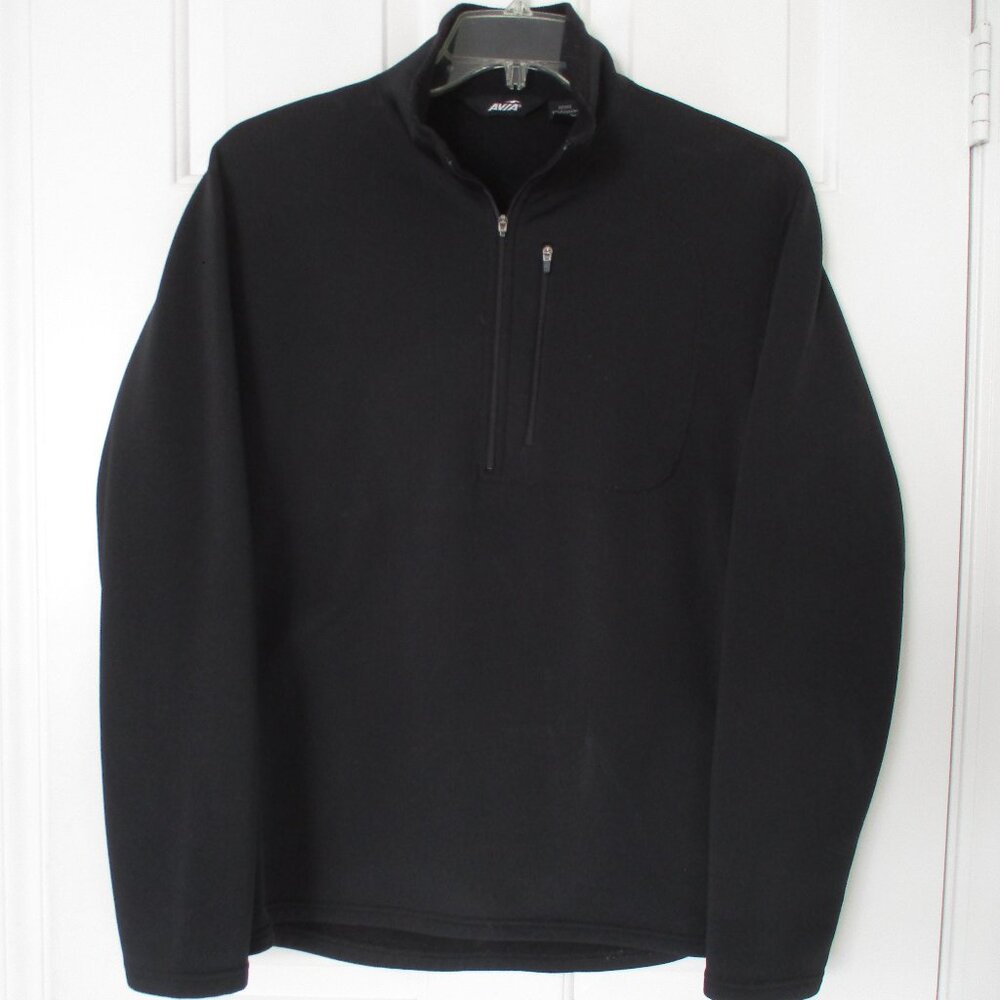 Avia Womens L/S Black Stretch Fleece-lined 1/4 Zip Active Ski Jacket- Size Large